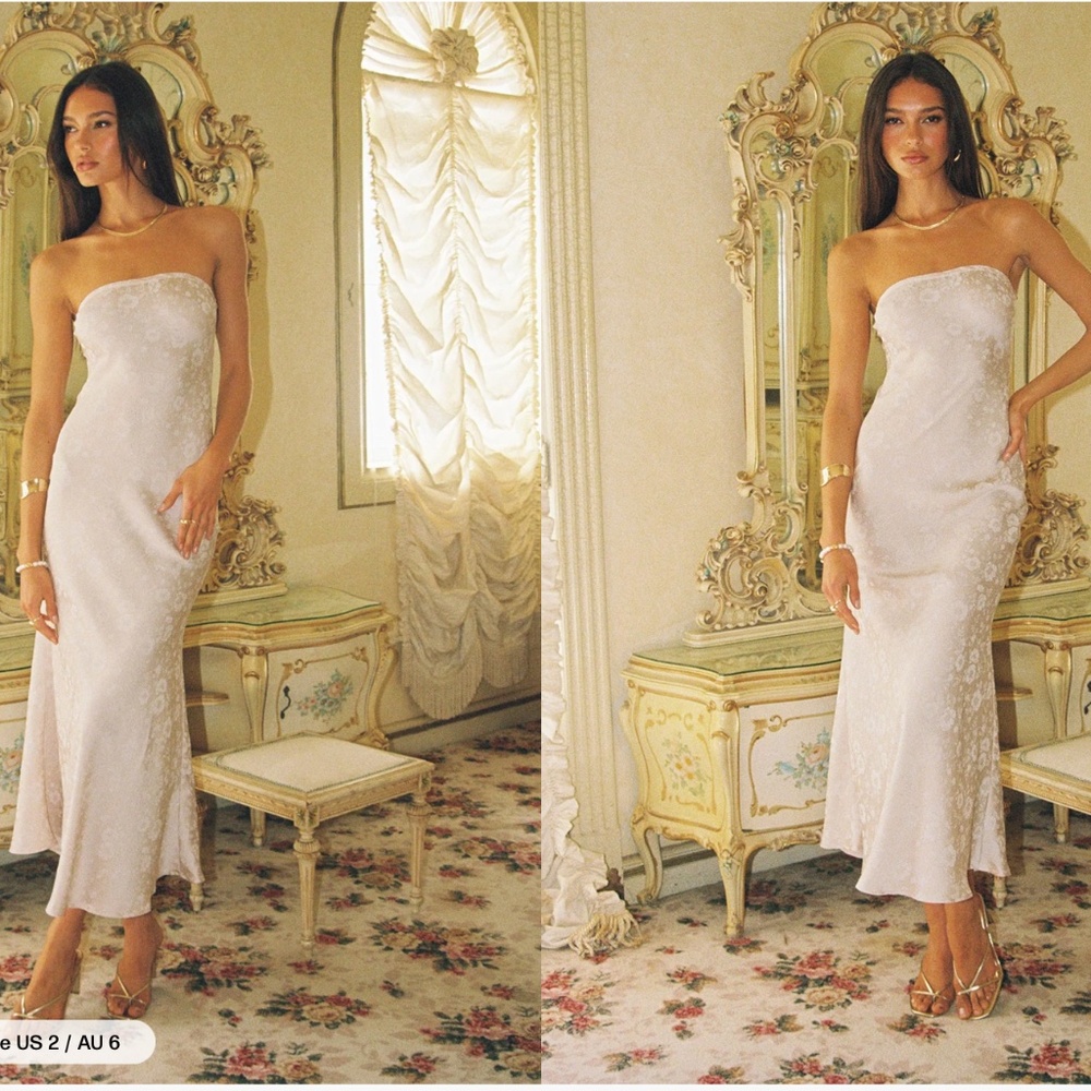 Princess Polly Salvin Strapless Maxi Dress Champagne